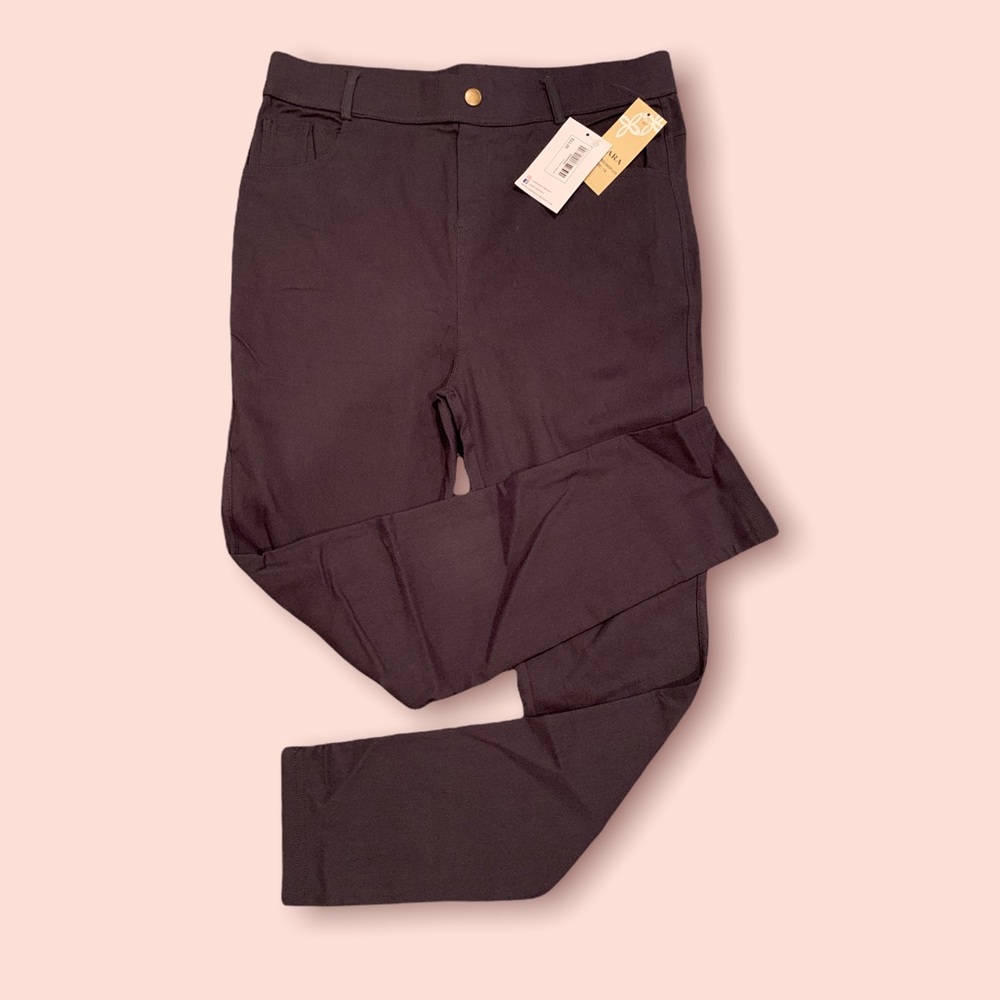 NEW Dark Grey Pull On Jeggings 1X